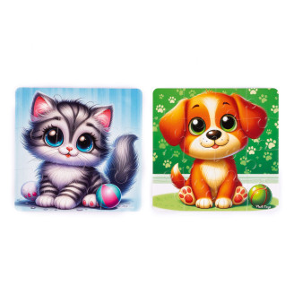 Гра розвиваюча Vladi Toys м'які пазли "Котик та песик" VT1102-37